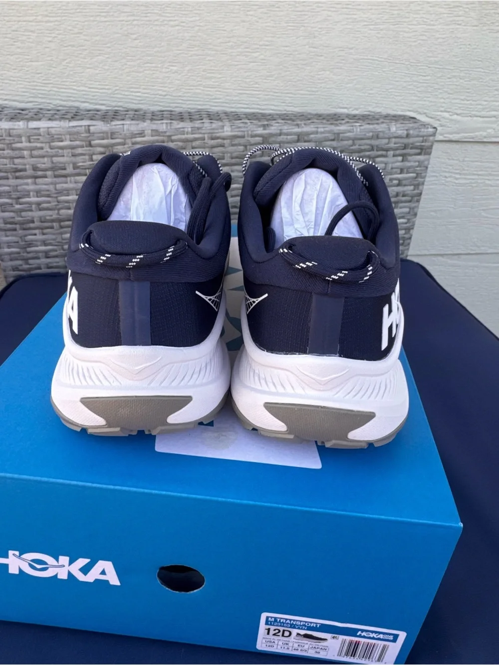 Hoka Men's Navy and White Trail Running Shoe